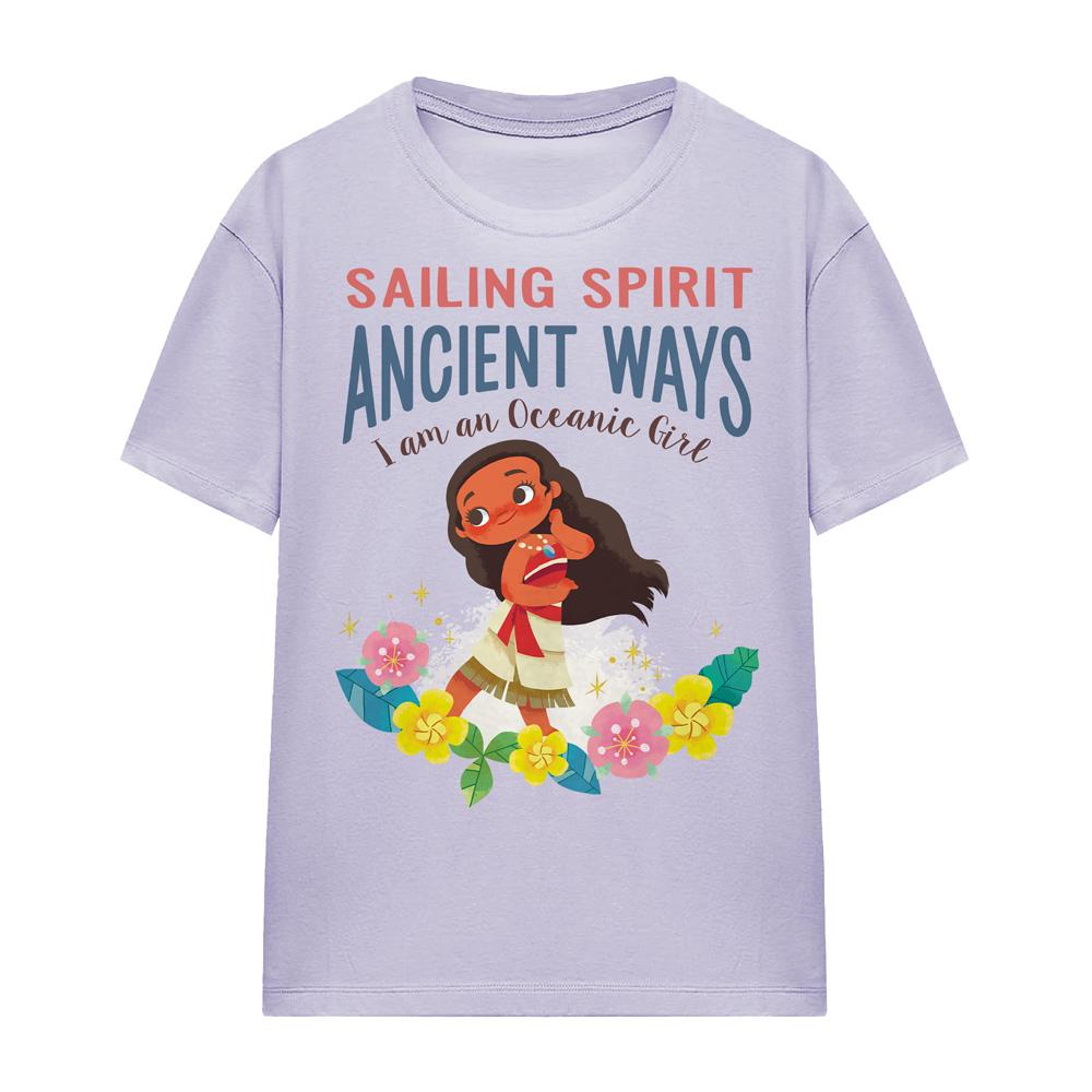Lavender - Side - Moana Womens-Ladies Sailing Spirit T-Shirt