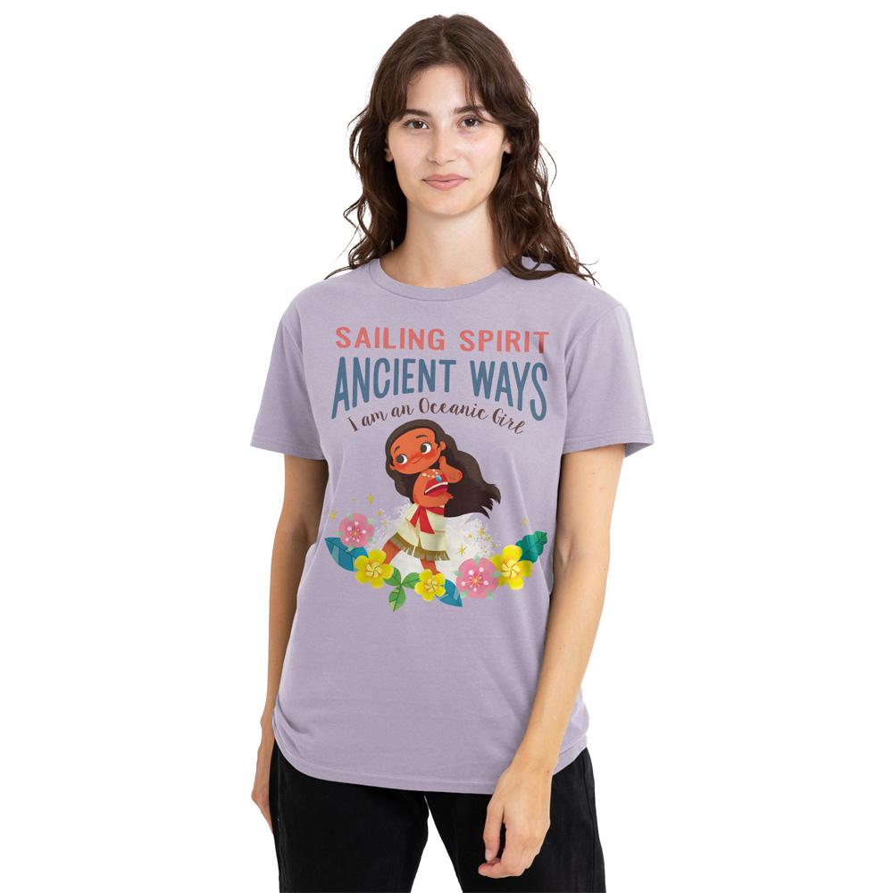 Lavender - Front - Moana Womens-Ladies Sailing Spirit T-Shirt