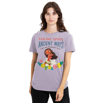 Lavender - Front - Moana Womens-Ladies Sailing Spirit T-Shirt