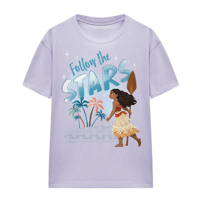 Lavender - Side - Moana Womens-Ladies Follow The Stars T-Shirt