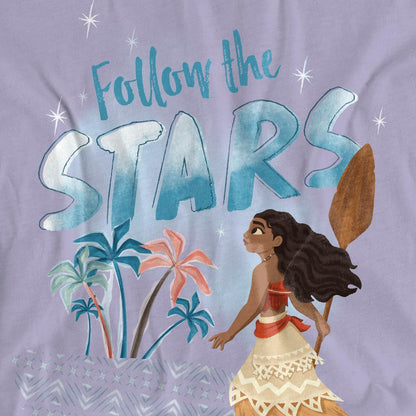 Lavender - Pack Shot - Moana Womens-Ladies Follow The Stars T-Shirt