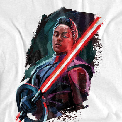 White - Pack Shot - Star Wars: Obi-Wan Kenobi Womens-Ladies Reva Painted T-Shirt