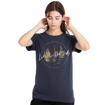 Deep Navy - Back - Star Wars: Obi-Wan Kenobi Womens-Ladies Long Live The Jedi T-Shirt
