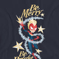 Deep Navy - Pack Shot - Captain Marvel Womens-Ladies Be Merry Be Bright T-Shirt