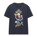 Deep Navy - Front - Captain Marvel Womens-Ladies Be Merry Be Bright T-Shirt