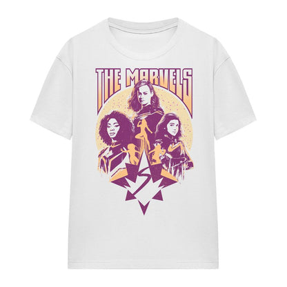 White - Side - The Marvels Womens-Ladies Quantum Heroes T-Shirt