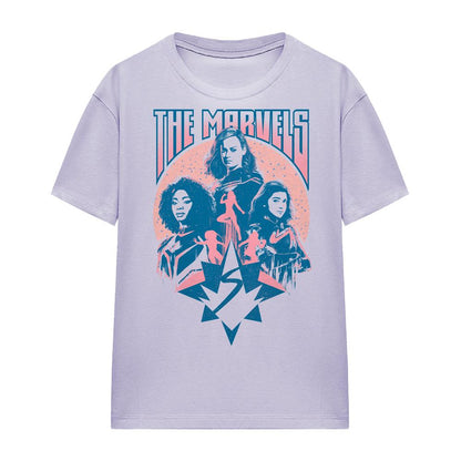 Lavender - Front - The Marvels Womens-Ladies Quantum Heroes T-Shirt