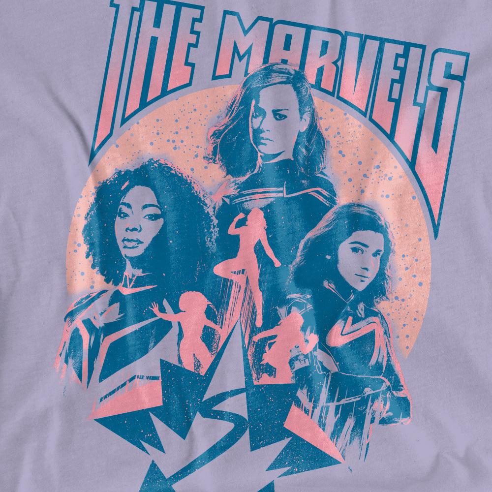 Lavender - Pack Shot - The Marvels Womens-Ladies Quantum Heroes T-Shirt