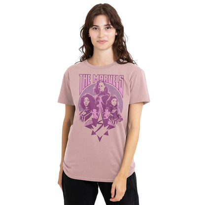 Pink - Back - The Marvels Womens-Ladies Quantum Heroes T-Shirt
