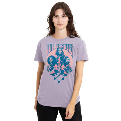 Lavender - Back - The Marvels Womens-Ladies Quantum Heroes T-Shirt