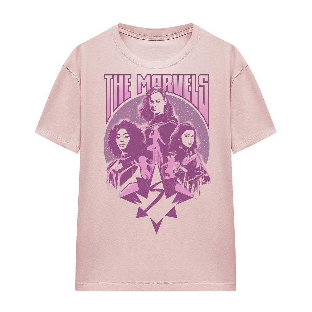 Pink - Front - The Marvels Womens-Ladies Quantum Heroes T-Shirt