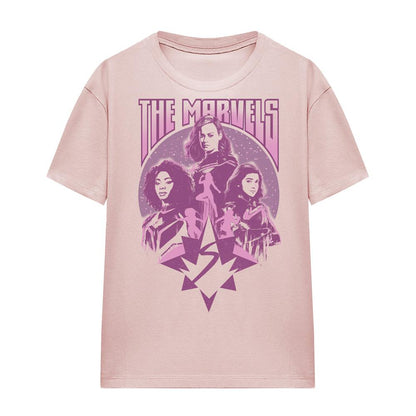 Pink - Front - The Marvels Womens-Ladies Quantum Heroes T-Shirt