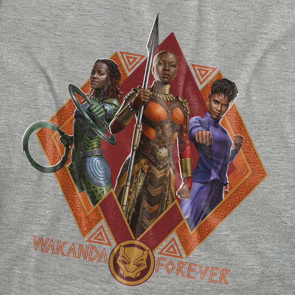 Athletic Heather - Pack Shot - Black Panther: Wakanda Forever Womens-Ladies Shuri Okoye Nakia Heather T-Shirt