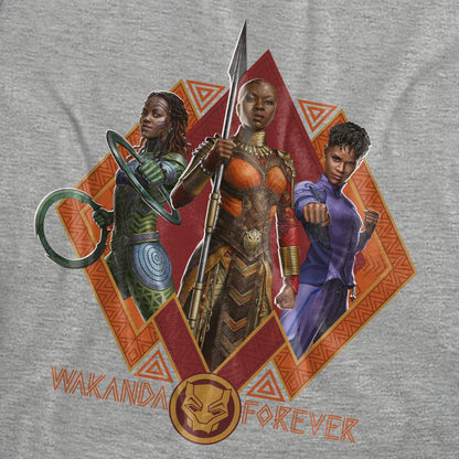 Athletic Heather - Pack Shot - Black Panther: Wakanda Forever Womens-Ladies Shuri Okoye Nakia Heather T-Shirt