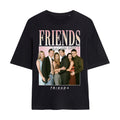 Black - Front - Friends Womens-Ladies 90s Style Montage T-Shirt