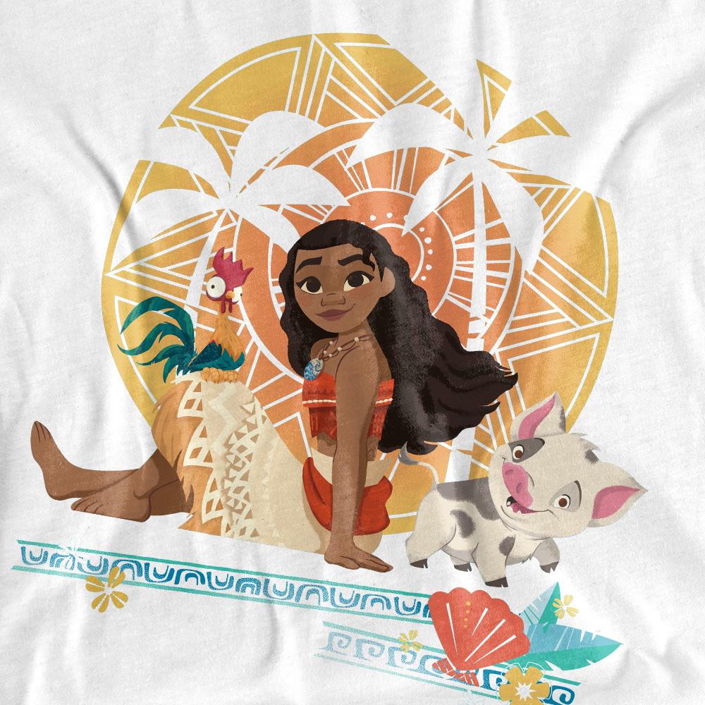 White - Side - Moana Womens-Ladies Sitting Sunset T-Shirt