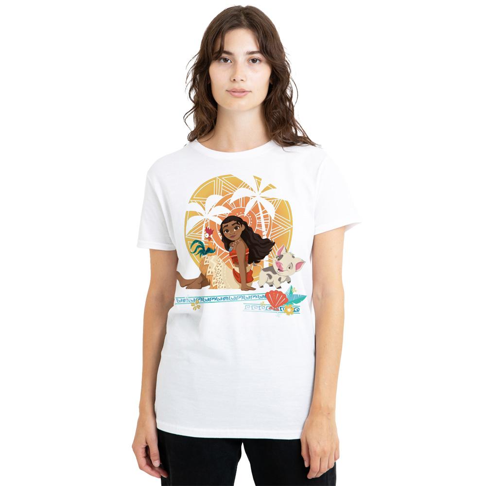 White - Lifestyle - Moana Womens-Ladies Sitting Sunset T-Shirt