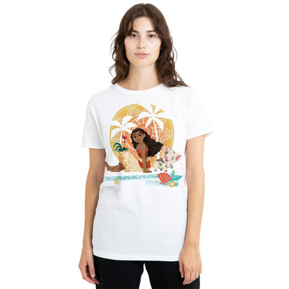 White - Lifestyle - Moana Womens-Ladies Sitting Sunset T-Shirt