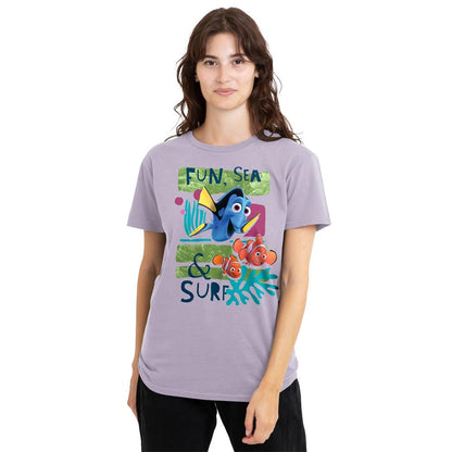 Lavender - Front - Finding Nemo Womens-Ladies Fun, Sea, Surf T-Shirt