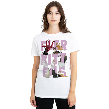 White - Front - The Marvels Womens-Ladies Flerkitten T-Shirt