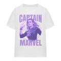 White - Side - Captain Marvel Womens-Ladies T-Shirt