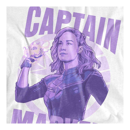 White - Side - Captain Marvel Womens-Ladies T-Shirt