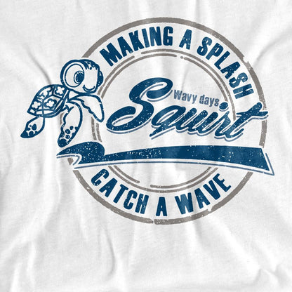 White - Pack Shot - Finding Nemo Womens-Ladies Catch A Wave Squirt T-Shirt
