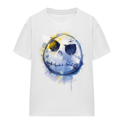 White - Front - The Nightmare Before Christmas Womens-Ladies Jack Skellington Painting T-Shirt