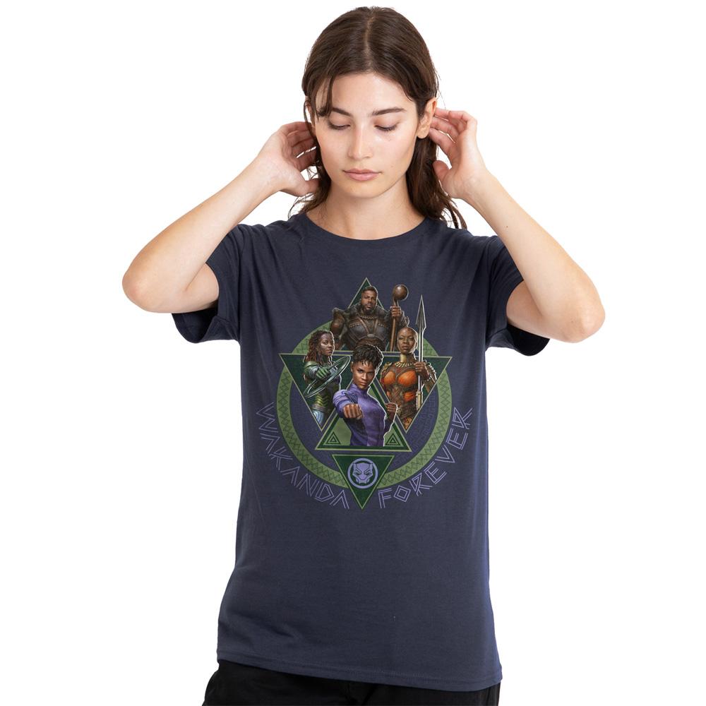 Deep Navy - Front - Black Panther: Wakanda Forever Womens-Ladies T-Shirt