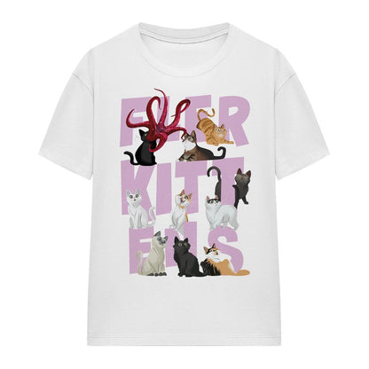 White - Front - The Marvels Womens-Ladies Flerkitten T-Shirt