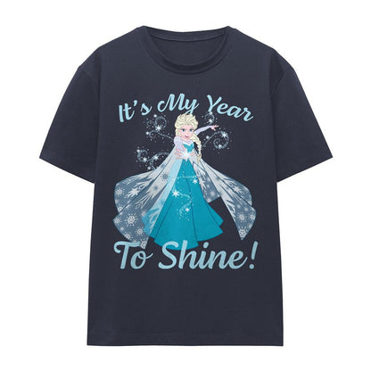 Deep Navy - Front - Frozen Womens-Ladies Its My Year To Shine New Year T-Shirt