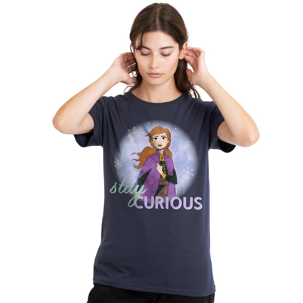 Deep Navy - Back - Frozen Womens-Ladies Anna T-Shirt