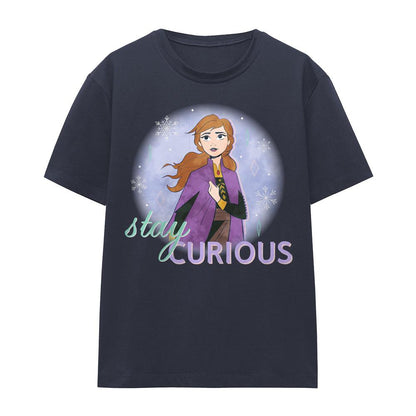 Deep Navy - Front - Frozen Womens-Ladies Anna T-Shirt