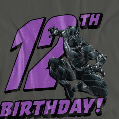 Charcoal - Pack Shot - Black Panther: Wakanda Forever Womens-Ladies 12th Birthday T-Shirt