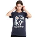 Deep Navy - Back - Frozen Womens-Ladies Chillin Like Olaf 9th Birthday T-Shirt