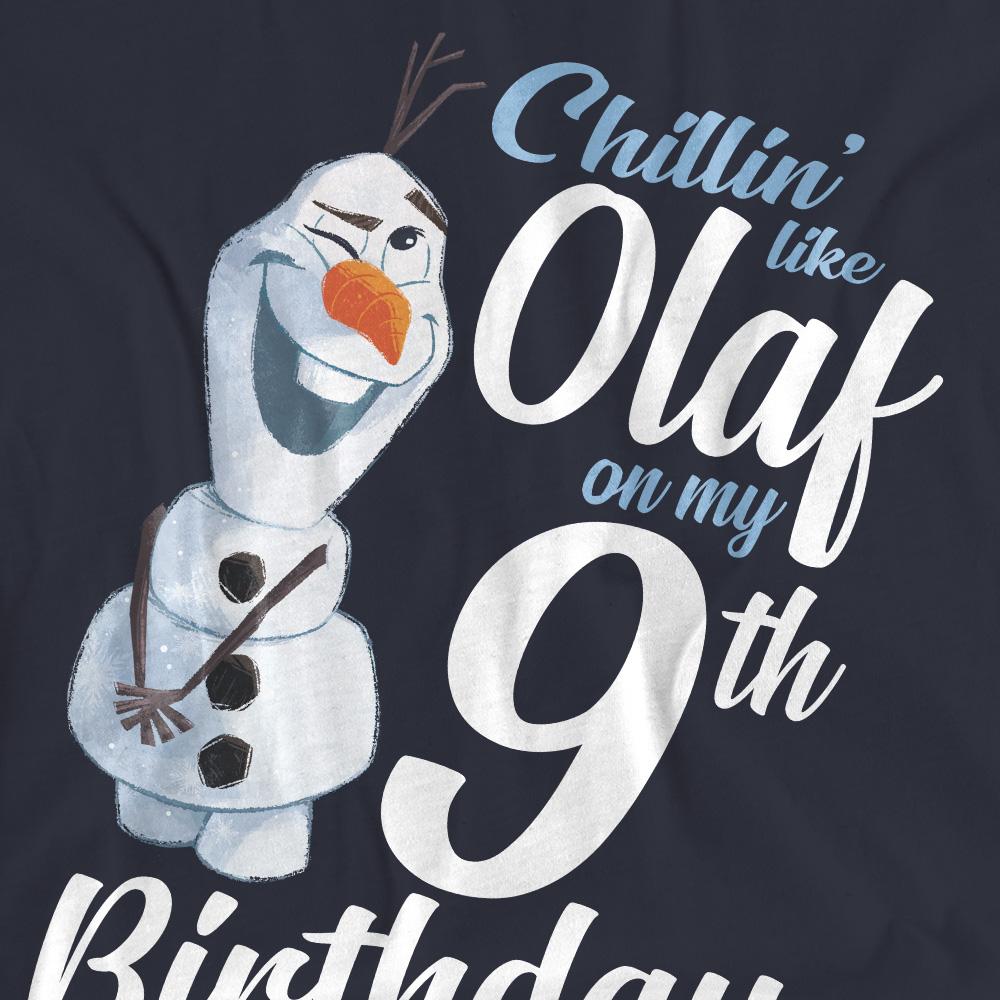 Deep Navy - Pack Shot - Frozen Womens-Ladies Chillin Like Olaf 9th Birthday T-Shirt