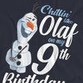 Deep Navy - Pack Shot - Frozen Womens-Ladies Chillin Like Olaf 9th Birthday T-Shirt
