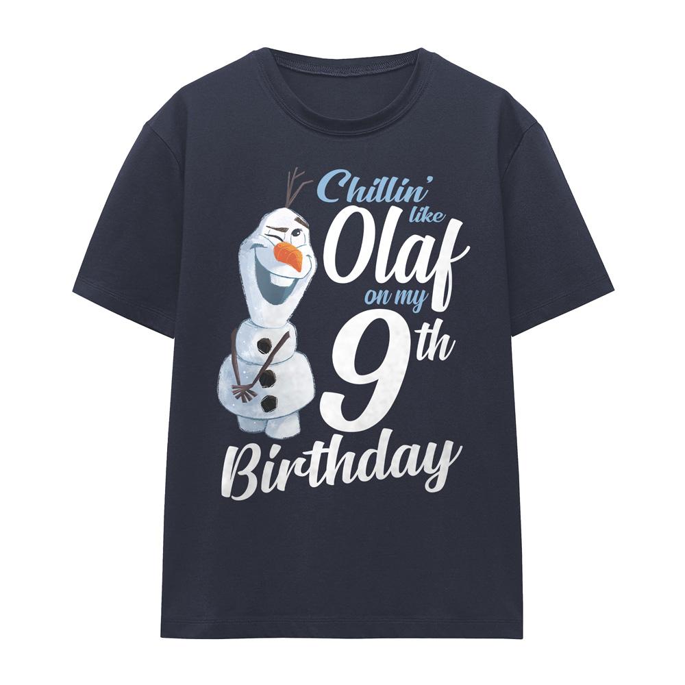 Deep Navy - Front - Frozen Womens-Ladies Chillin Like Olaf 9th Birthday T-Shirt