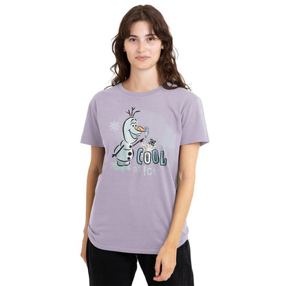 Lavender - Back - Frozen Womens-Ladies Cool As Ice Olaf & Bruni T-Shirt