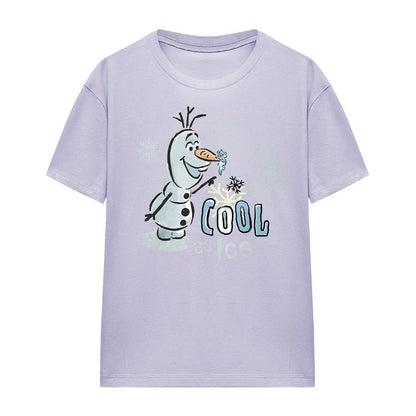 Lavender - Front - Frozen Womens-Ladies Cool As Ice Olaf & Bruni T-Shirt