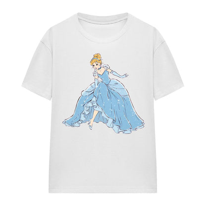 White - Side - Cinderella Womens-Ladies Sparkling T-Shirt
