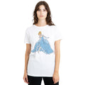 White - Front - Cinderella Womens-Ladies Sparkling T-Shirt