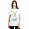 White - Front - Cinderella Womens-Ladies Headshot With Fancy Script T-Shirt