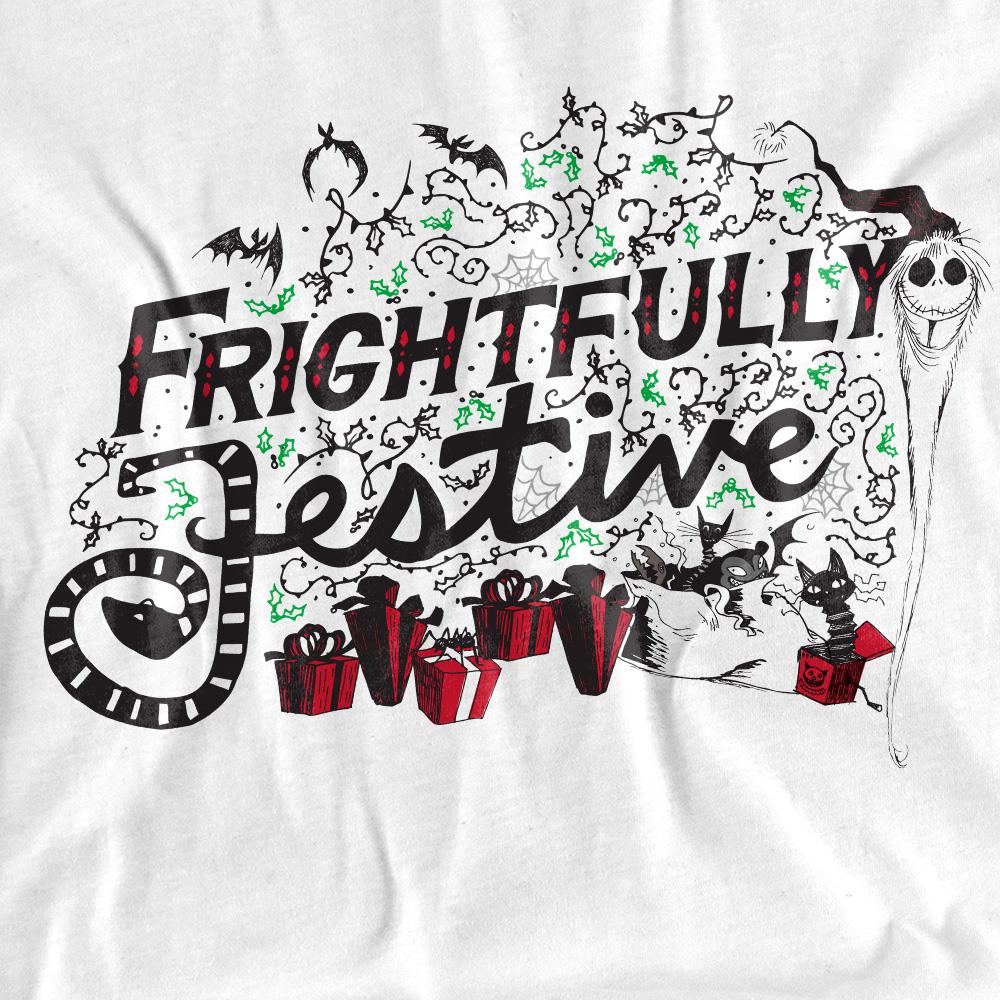 White - Pack Shot - The Nightmare Before Christmas Womens-Ladies Frightfully Festive Holiday T-Shirt
