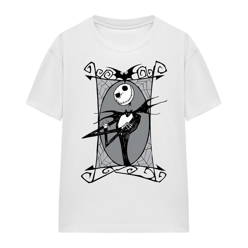 White - Side - The Nightmare Before Christmas Womens-Ladies Jack Skellington Frame T-Shirt