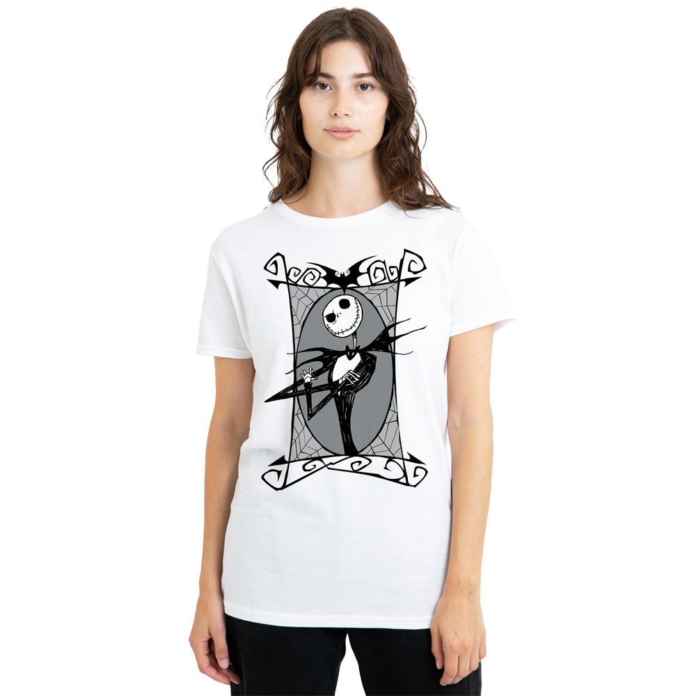 White - Front - The Nightmare Before Christmas Womens-Ladies Jack Skellington Frame T-Shirt