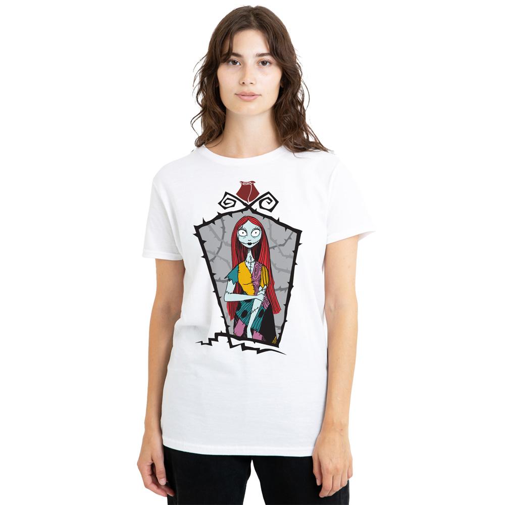 White - Front - The Nightmare Before Christmas Womens-Ladies Sally Frame T-Shirt