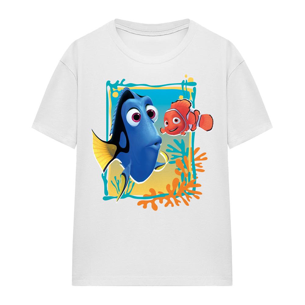 White - Side - Finding Nemo Womens-Ladies Dory Nemo T-Shirt