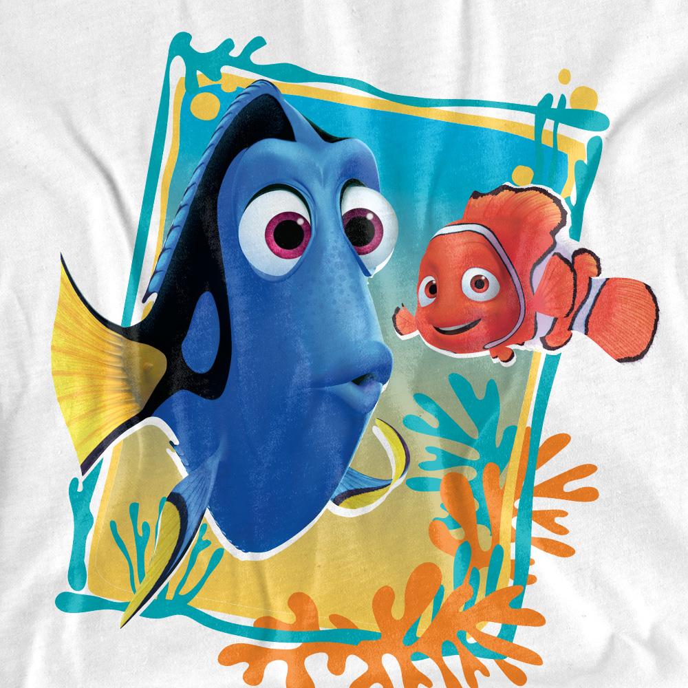 White - Pack Shot - Finding Nemo Womens-Ladies Dory Nemo T-Shirt