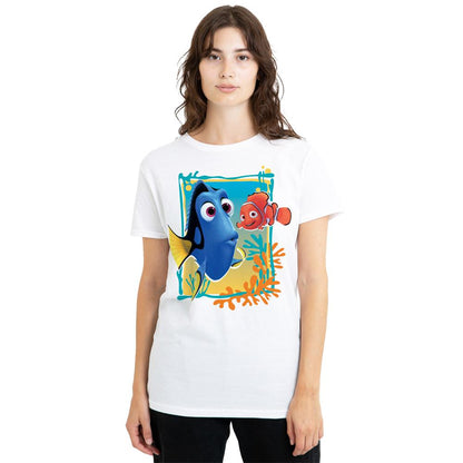 White - Front - Finding Nemo Womens-Ladies Dory Nemo T-Shirt